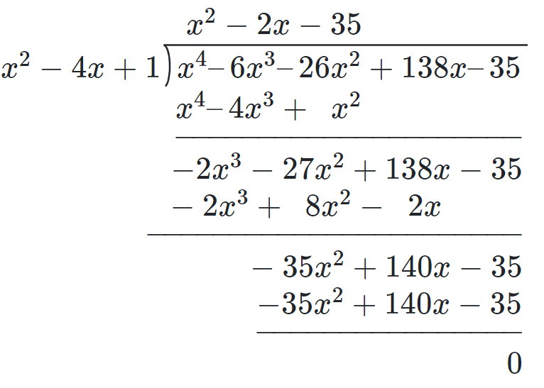 Polynomial long division